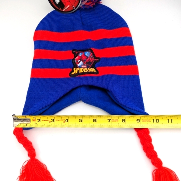 NWT Marvel Spiderman Kids Winter Hat/Chook/ Tuque With Fleece Lining - Picture 11 of 12